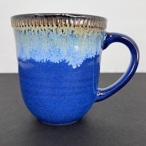 Over and Back Blue Drip Pottery Coffee Mug